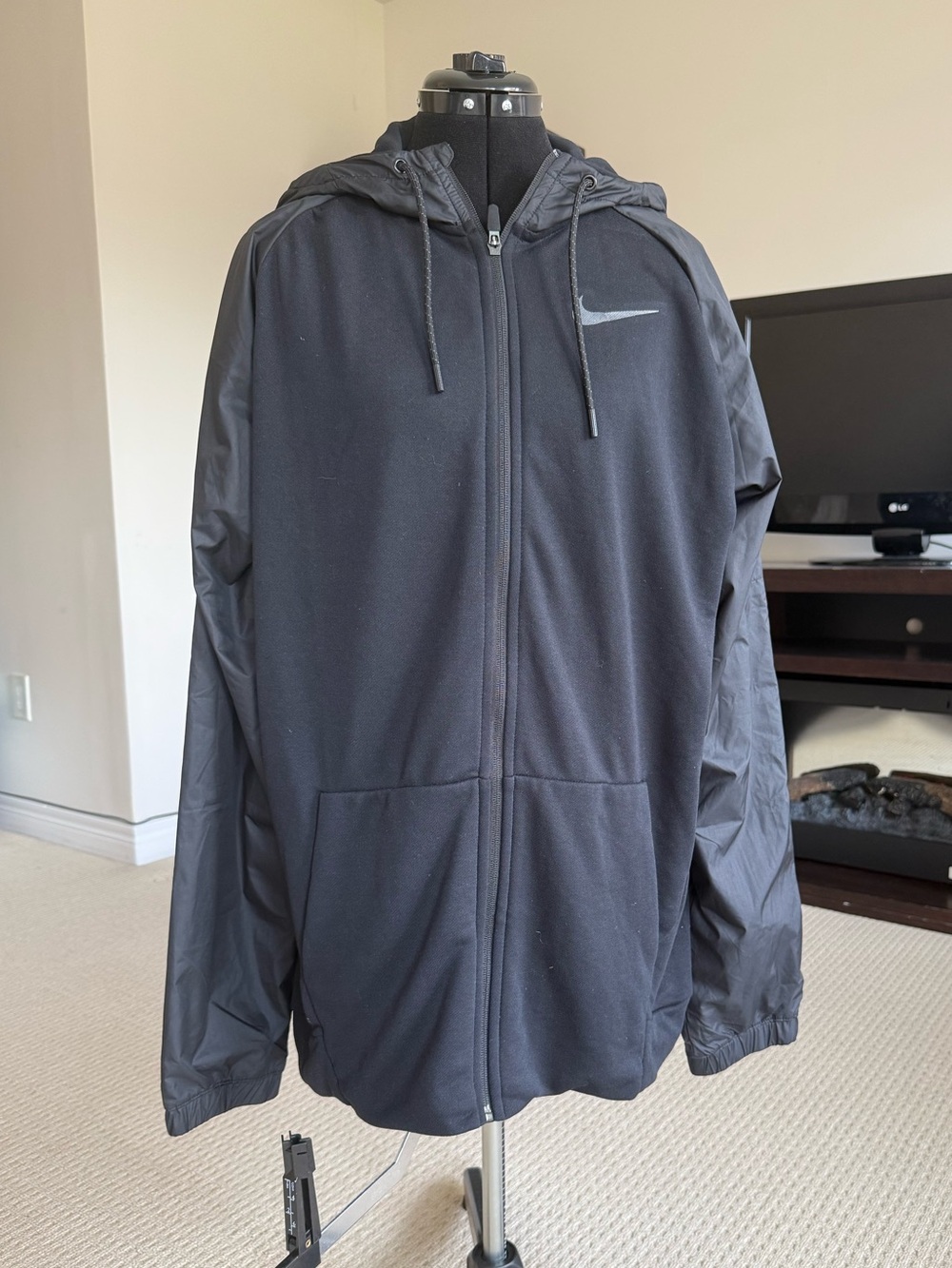 Nike Men’s Dri-FIT Mixed Media Hybrid Full Zip Hoodie